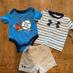 Under Armour Baby 3-Piece Set - Bright Blue, Navy, White & Gray